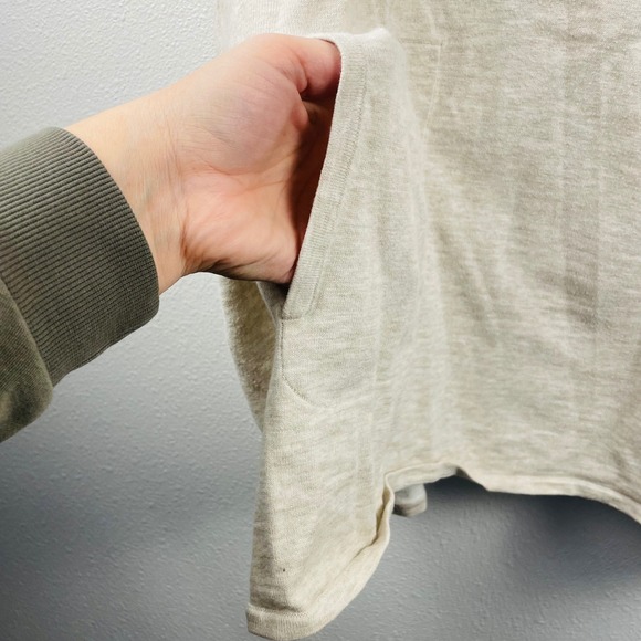 Pure Jill 3X Cotton LS V-Neck Tunic Top Shirt Pockets Cinch Sweater Neutral 3X - Picture 3 of 10